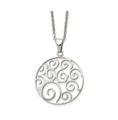 Chisel Polished Fancy Swirl Pendant on a Cable Chain Necklace