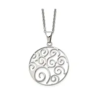 Chisel Polished Fancy Swirl Pendant on a Cable Chain Necklace