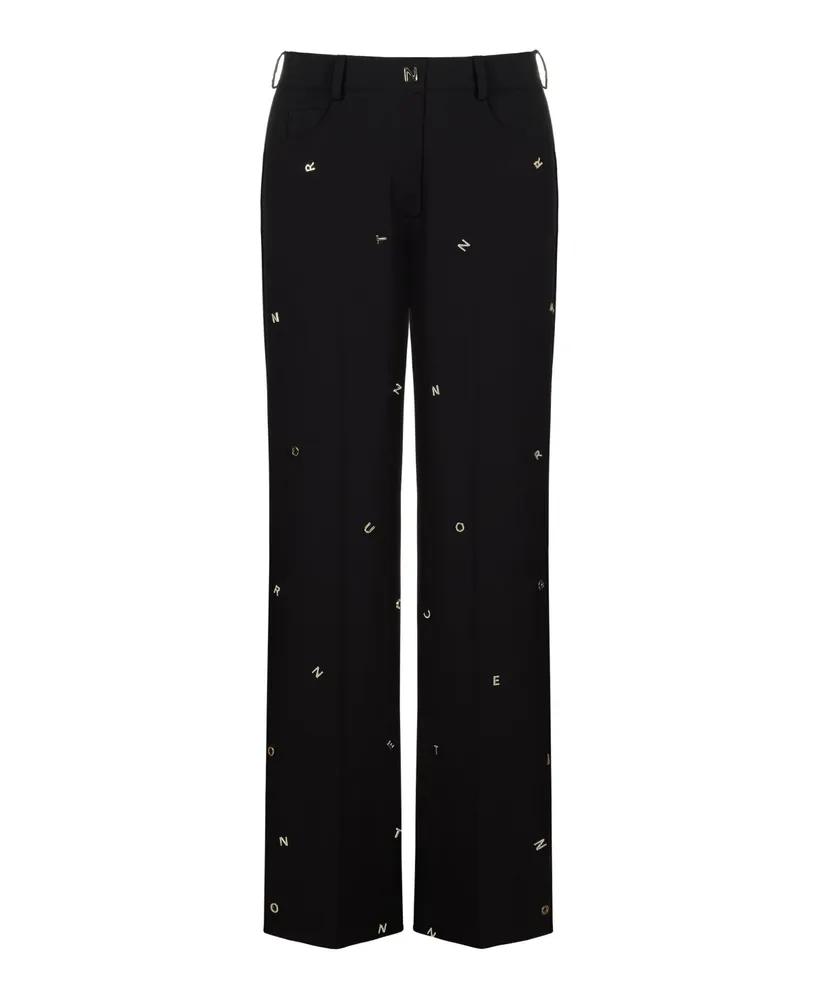 Women's Metallic Letter Detailed Pants