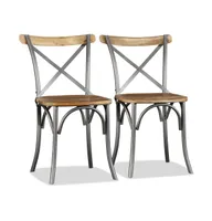 Dining Chairs 2 pcs Solid Mango Wood