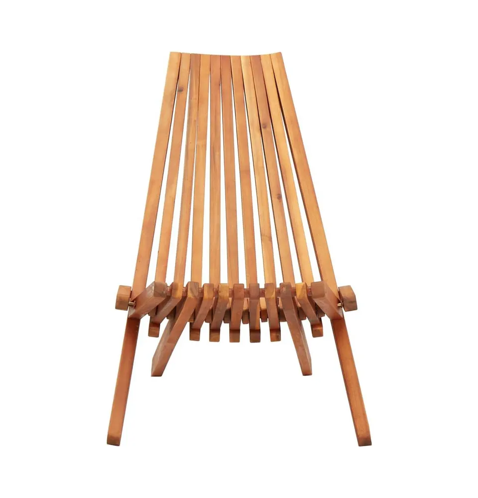 Folding Patio Lounge Chair Solid Acacia Wood