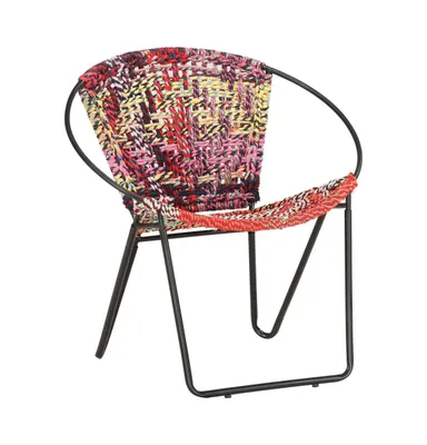 Circle Chair Multicolor Chindi Fabric