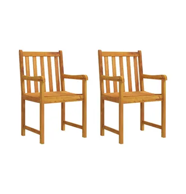 Patio Chairs 2 pcs Solid Acacia Wood