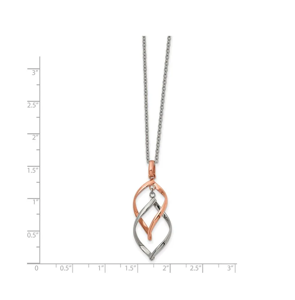 Chisel Rose Ip-plated Twisted Pendant Cable Chain Necklace
