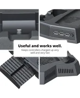 PS5 Stand Compatible PlayStation 5 Console Cooling Stand, PS5 Controller Charger, and 14 Disc Game Rack Keep All Your Accessories Organized in One Pla
