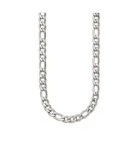Chisel Stainless Steel Satin 7mm 18 inch Figaro Chain Necklace