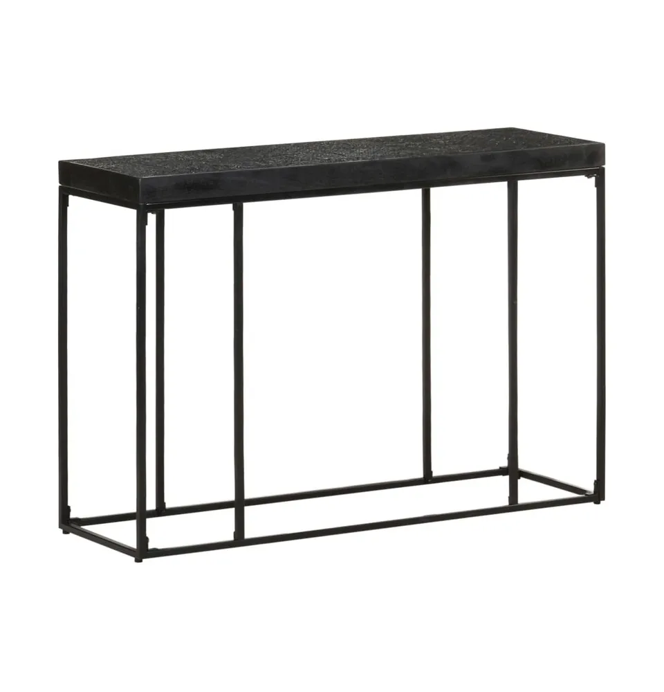 Console Table Black 43.3"x13.8"x29.9" Solid Acacia and Mango Wood