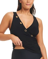 Beyond Control Women's Grommet-Detail Tankini Top