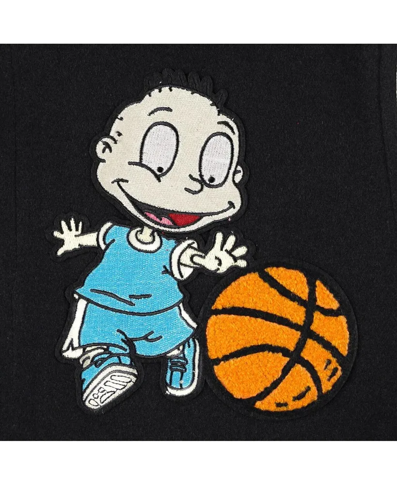 Men's Freeze Max Black, White Rugrats Tommy Basketball Full-Zip Varsity Jacket