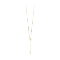 14K Yellow Gold Polished Rosary Pendant Necklace 24"