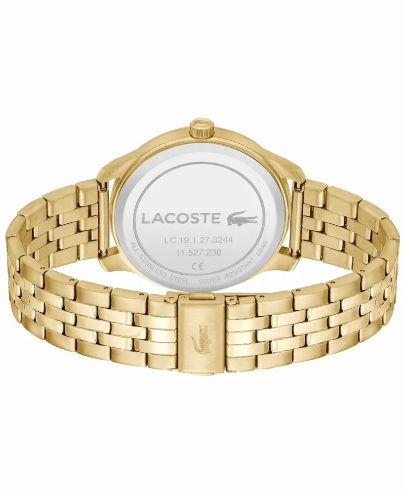 Lacoste Men's Lisbon Quartz Gold-Tone Stainless Steel Bracelet Watch 42mm