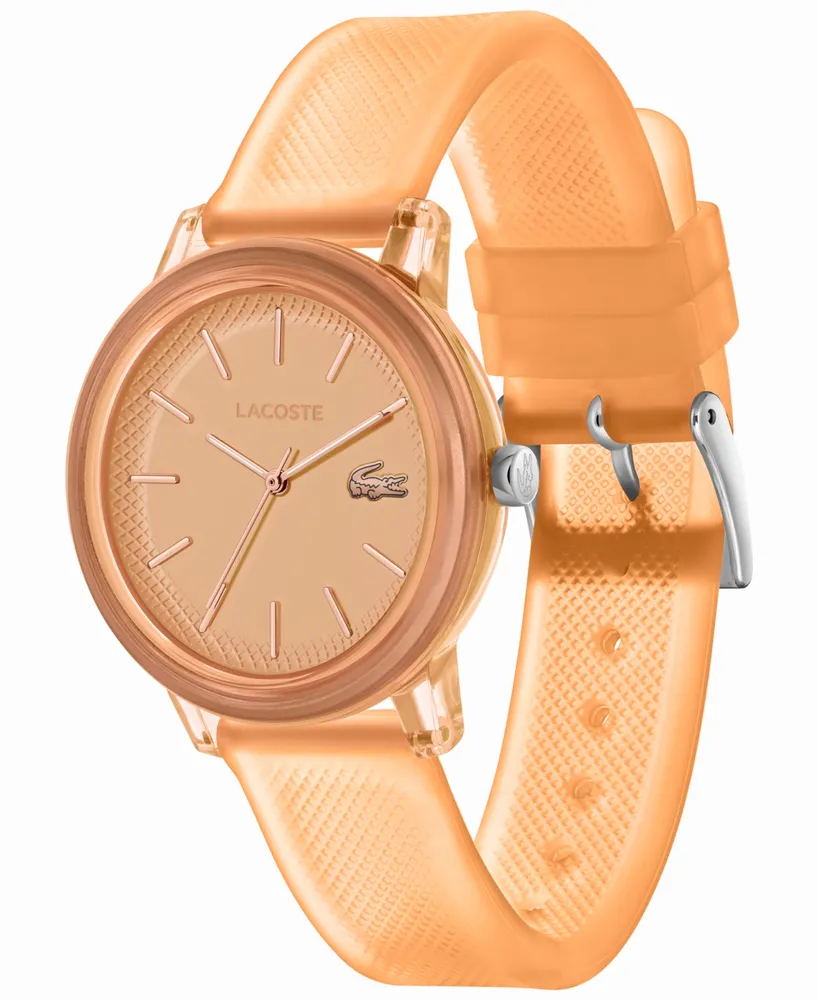 Lacoste Women's L.12.12 Quartz Apricot Semi-Transparent Silicone Strap Watch 36mm