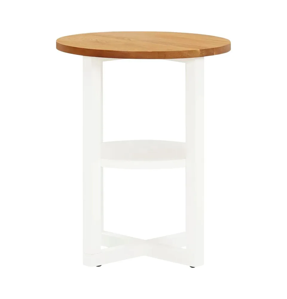 Lamp Table 15.7"x19.7" Solid Oak Wood