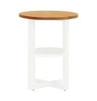 Lamp Table 15.7"x19.7" Solid Oak Wood