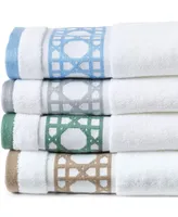 Lands' End Premium Supima Cotton Cane Weave Jacquard Border Bath Towel