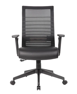 Boss Office Products 39-42" Polyester Mesh and Microbial-Resistant Task Chair