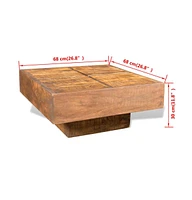 Coffee Table Brown Square Solid Mango Wood