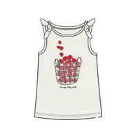 Girl Organic Cotton Tank Top With Knot Off White