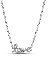 Pandora Sterling Silver with Clear Cubic Zirconia Love Collier Necklace