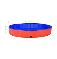 Foldable Dog Swimming Pool Red 78.7"x11.8" Pvc