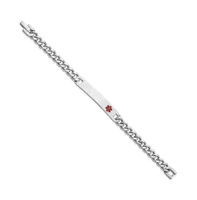 Kelly Waters Stainless Steel Red Epoxy Medical Id Bracelet