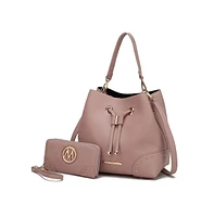 Mkf Collection Callie Solid Bucket Bag with matching Wallet by Mia K