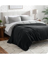 Bare Home Textured Micro plush Fleece Full/Queen Blanket