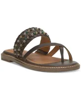 Lucky Brand Women's Kaykey Beaded Crisscross Flat Sandals