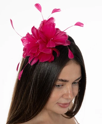Bellissima Millinery Collection Women's Multi-Flower & Feather Fascinator