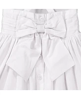 Hope & Henry Girls' Sleeveless Special Occasion Sun Dress with Bow Back Detail and Embroidery