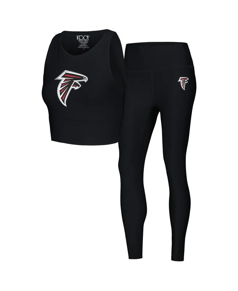 Kadi Brand Women's Black Atlanta Falcons Leggings and Midi Bra Set