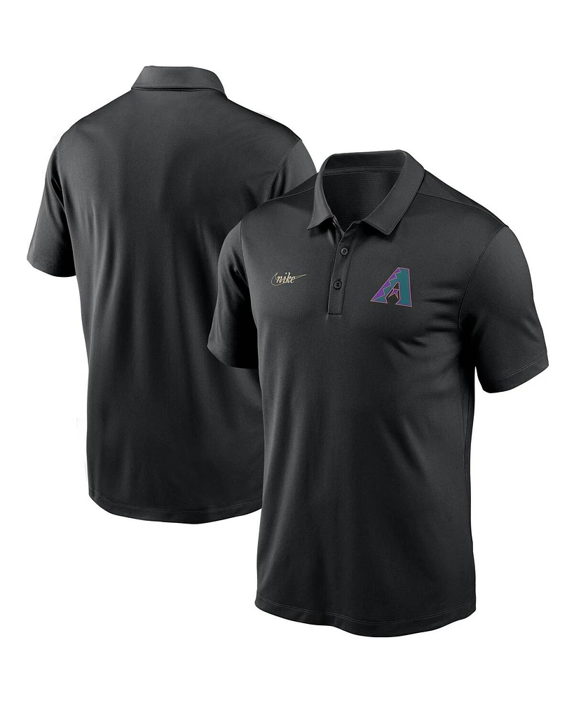 Men's Nike Black Arizona Diamondbacks Cooperstown Collection Logo Franchise Performance Polo Shirt