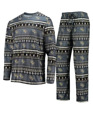 Men's Concepts Sport Charcoal Ucf Knights Ugly Sweater Long Sleeve T-shirt and Pants Sleep Set