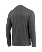 Men's Concepts Sport Black, Heathered Charcoal Distressed Army Black Knights Meter Long Sleeve T-shirt and Pants Sleep Set
