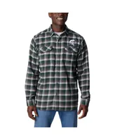 Men's Columbia Green Michigan State Spartans Flare Gun Flannel Long Sleeve Shirt