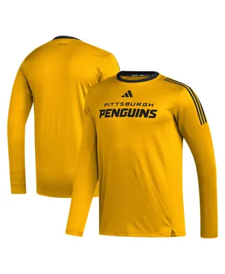 Men's adidas Gold Pittsburgh Penguins Aeroready Long Sleeve T-shirt