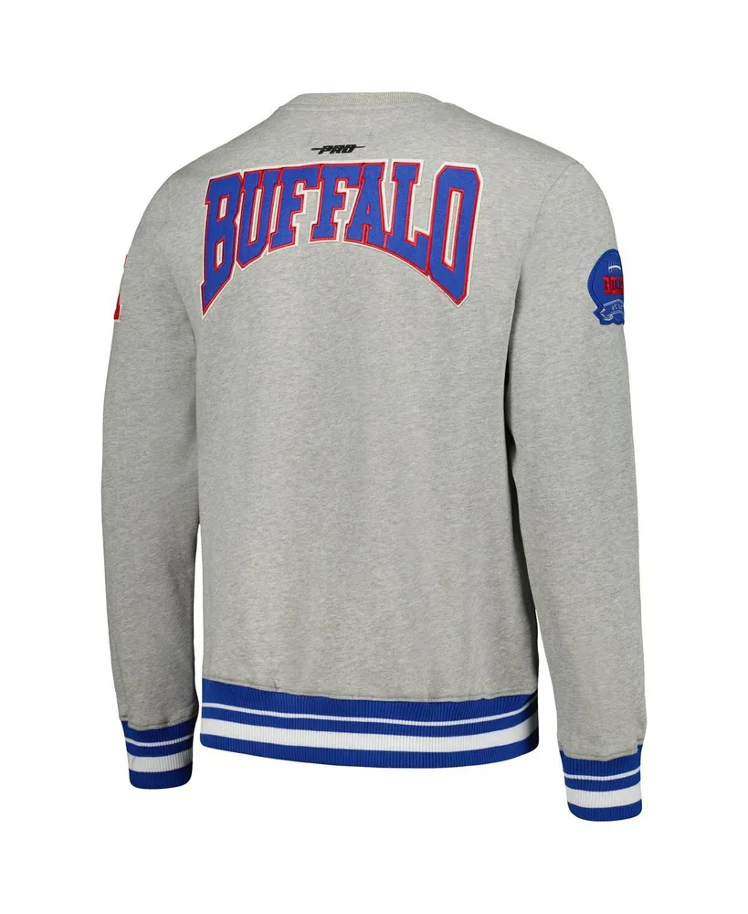 Men's Pro Standard Heather Gray Buffalo Bills Crest Emblem Pullover Sweatshirt