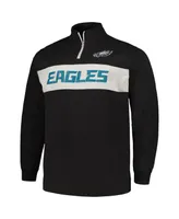 Men's Profile Black Philadelphia Eagles Big and Tall Fleece Quarter-Zip Jacket