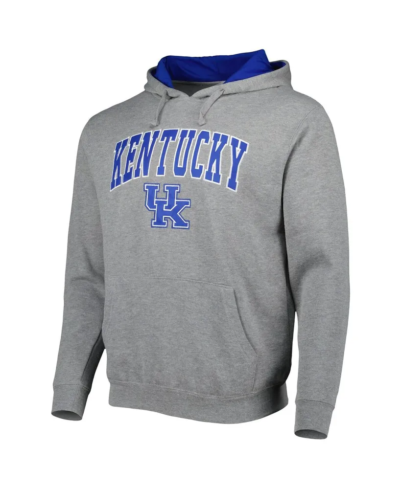 Men's Colosseum Heather Gray Kentucky Wildcats Arch and Logo 3.0 Pullover Hoodie