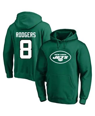 Men's Fanatics Aaron Rodgers Green New York Jets Big and Tall Fleece Name Number Pullover Hoodie