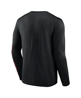 Men's Fanatics Black Atlanta Falcons Helmet Platform Long Sleeve T-shirt