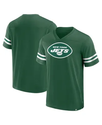 Men's Fanatics Green New York Jets Jersey Tackle V-Neck T-shirt