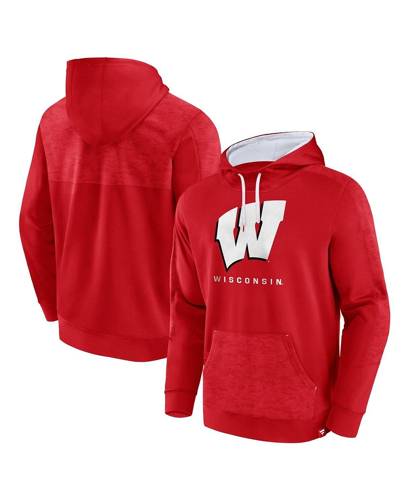 Men's Fanatics Red Wisconsin Badgers Defender Pullover Hoodie