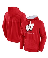 Men's Fanatics Red Wisconsin Badgers Defender Pullover Hoodie