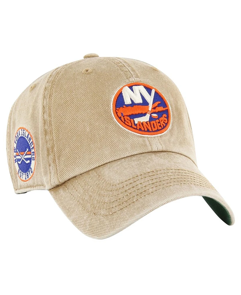 Men's '47 Brand Khaki New York Islanders Earldor Clean Up Adjustable Hat