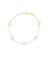The Lovery Mother of Pearl Heart Station Bracelet