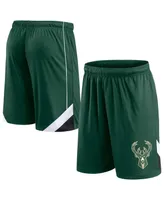 Men's Fanatics Hunter Green Milwaukee Bucks Slice Shorts