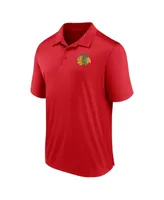 Men's Fanatics Red Chicago Blackhawks Left Side Block Polo Shirt