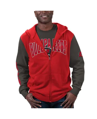 Men's G-iii Sports by Carl Banks Red, Pewter Tampa Bay Buccaneers T-shirt and Full-Zip Hoodie Combo Set