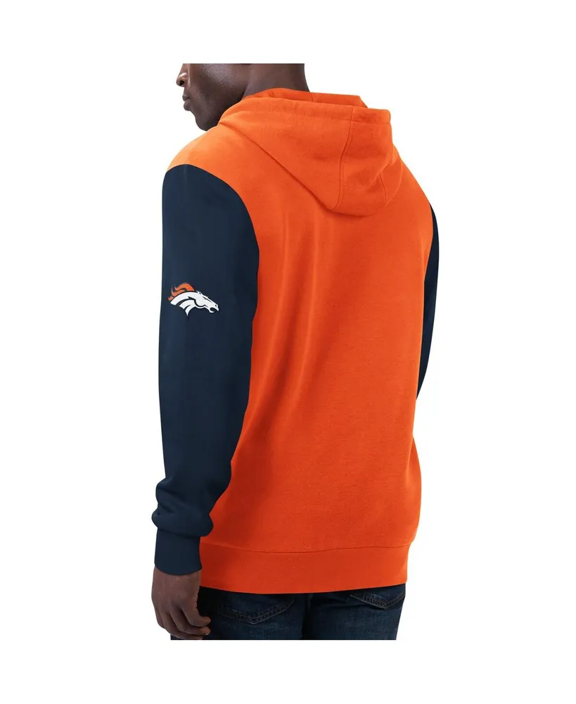 Men's G-iii Sports by Carl Banks Orange, Navy Denver Broncos T-shirt and Full-Zip Hoodie Combo Set